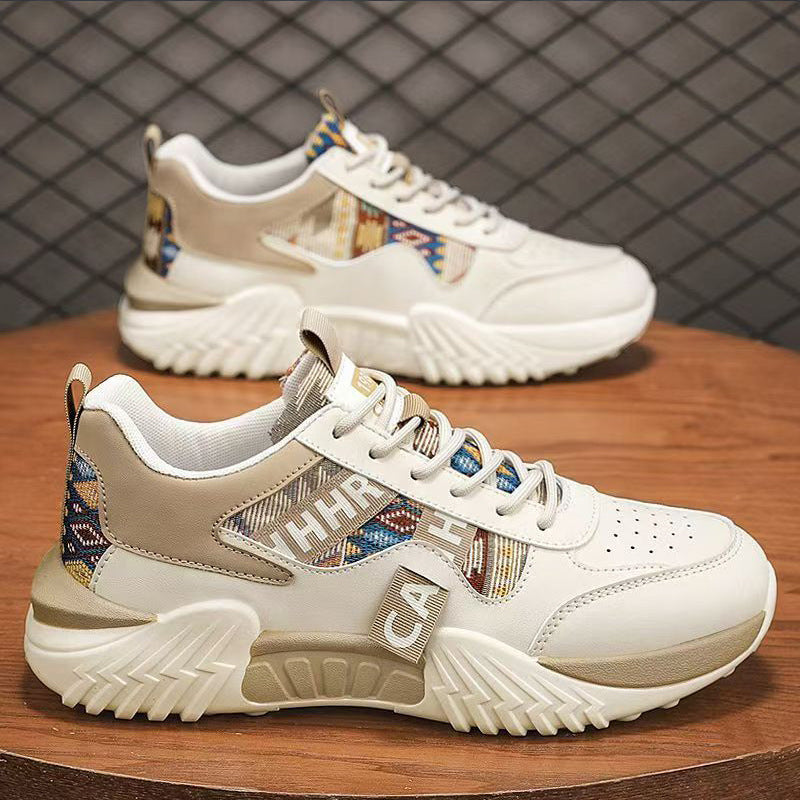 Women Chunky Platform Sneaker with Ethnic Woven Pattern and Padded Comfort Shaft Mune Fashion