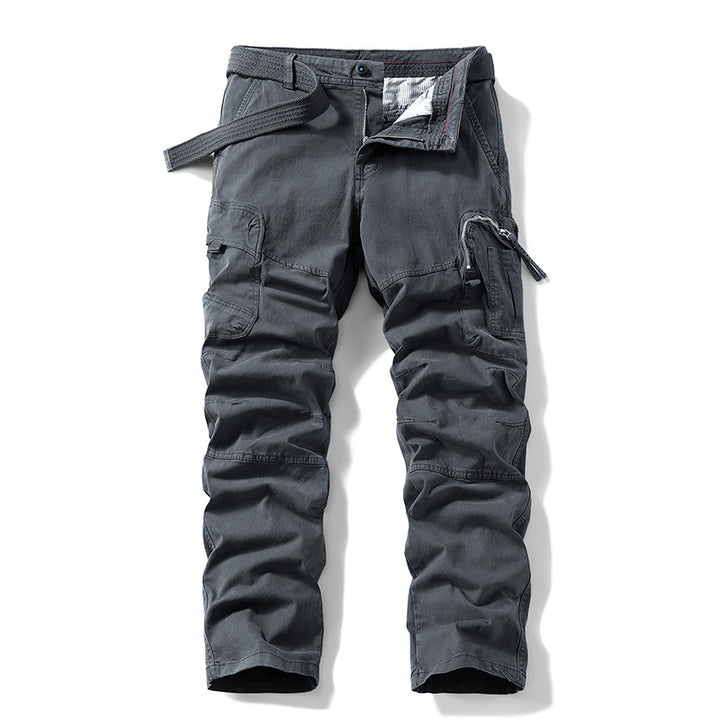 Men's Robust Utility Cargo Pants with Ergonomic Knee Inserts and Integrated Web Belt Mune Fashion
