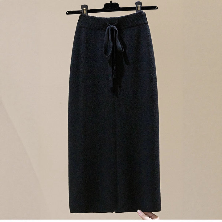 Ladies Long, Elastic Maxi Skirt with Waist Depth Mune Fashion