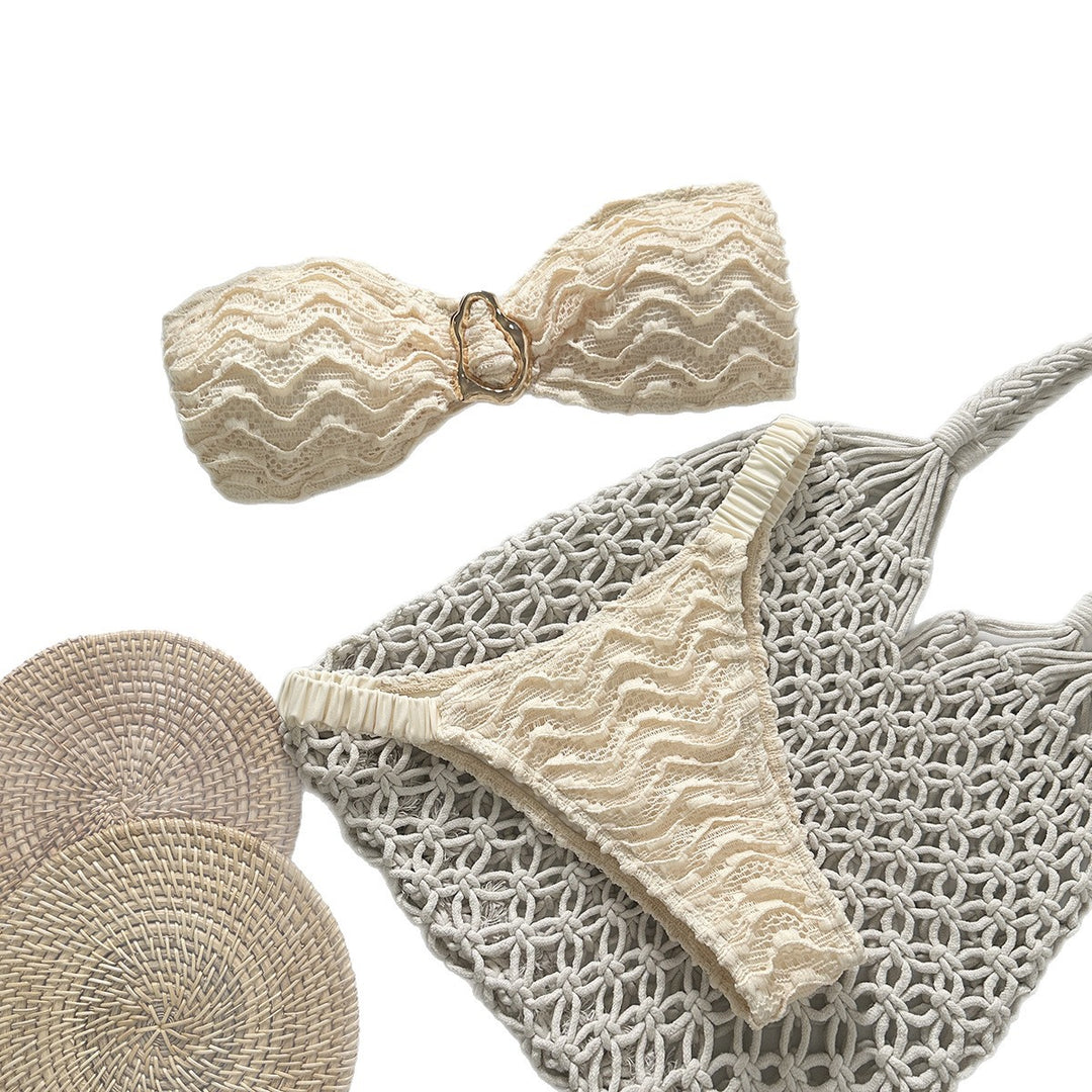Women's Beach Bikini with Wave Pattern Mune Fashion