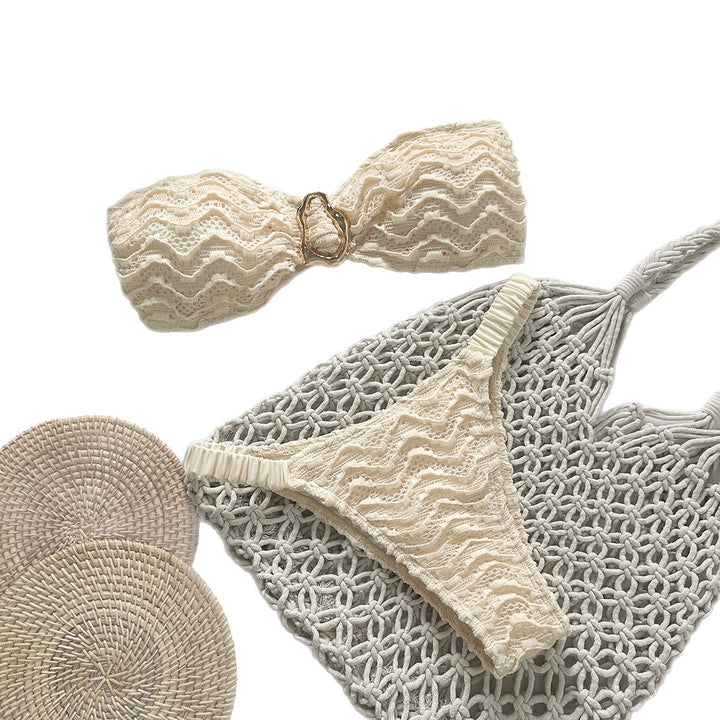 Women's Beach Bikini with Wave Pattern Mune Fashion