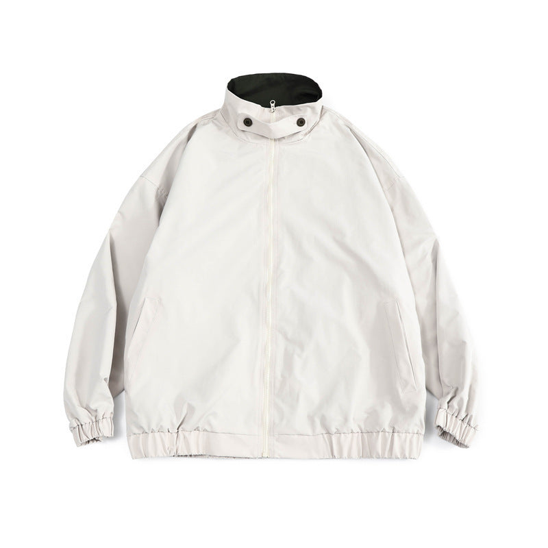 Men's loose-fitting lightweight windbreaker with high stand-up collar and elastic hem Mune Fashion