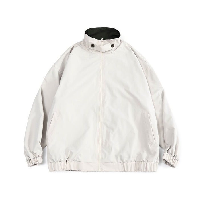 Men's loose-fitting lightweight windbreaker with high stand-up collar and elastic hem Mune Fashion