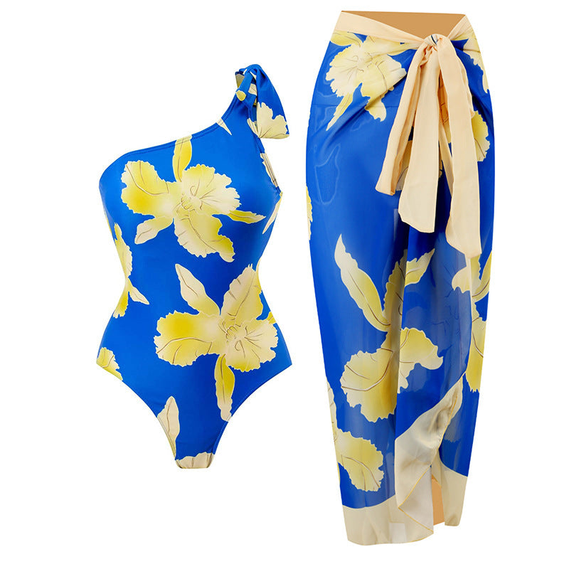 Women’s bikini set with asymmetric top and elegant wrap skirt Mune Fashion