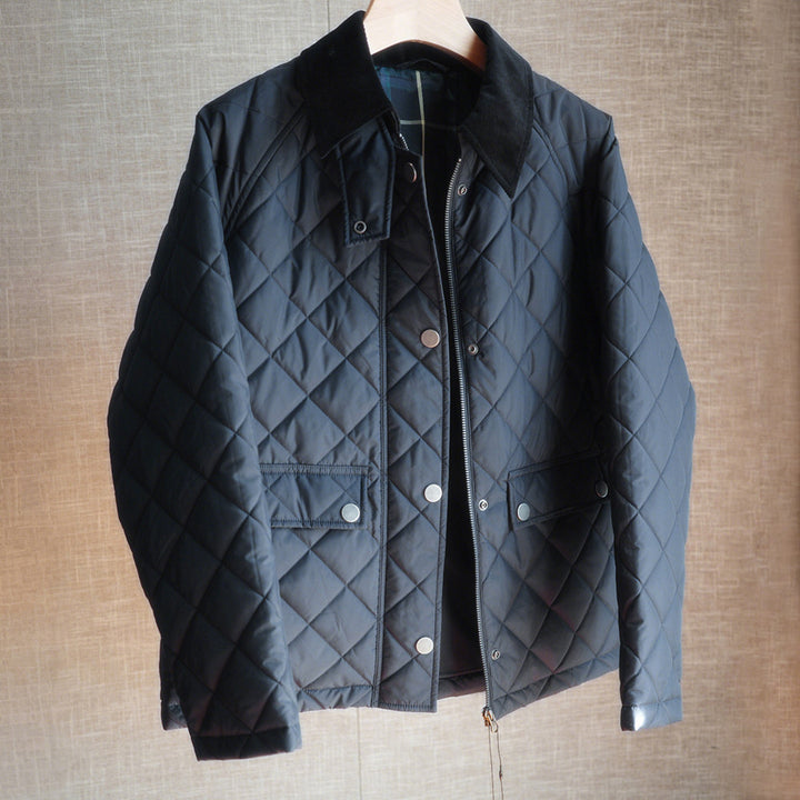 Women Fashionable Quilted Jacket with Collar Mune Fashion