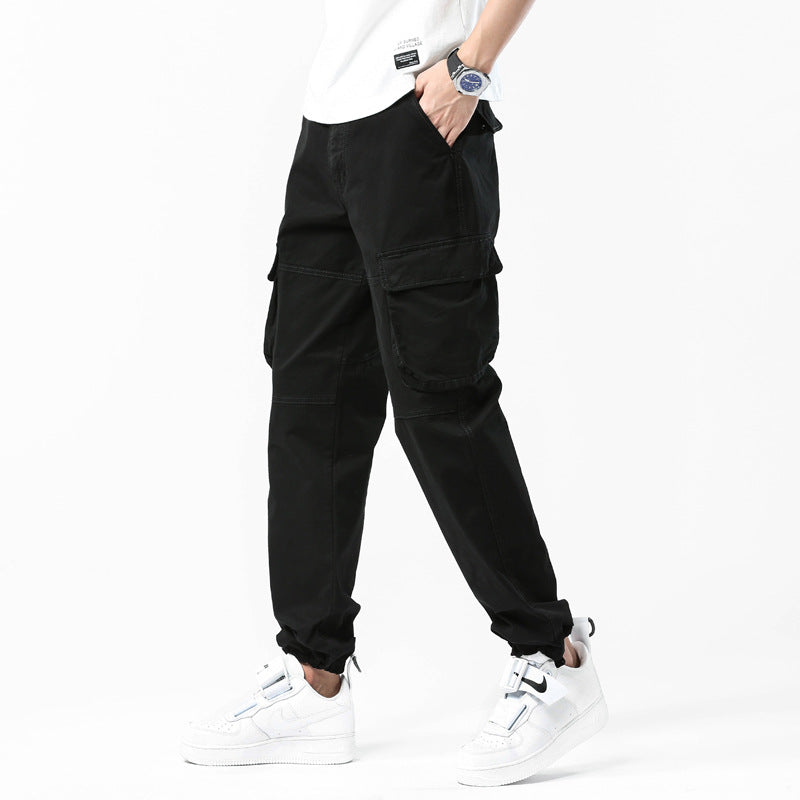 Herren Cargo-Joggerhose mit Kniepasse, elastischem Knöchelsaum und Großvolumigen Klappentaschen Mune Fashion