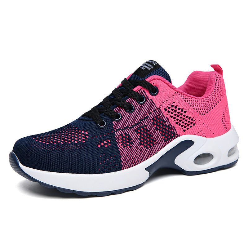 Women nan breathable knitted running shoes with air cushion and shock-absorbing sole Mune Fashion