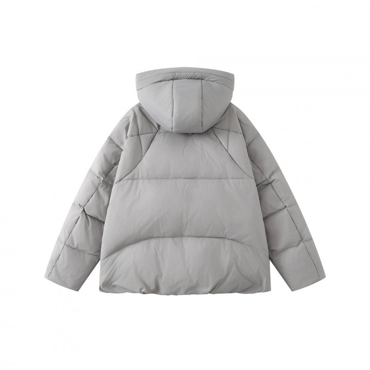 Unisex Short-cut thermal insulating puffer jacket with adjustable hood and two-way zipper Mune Fashion