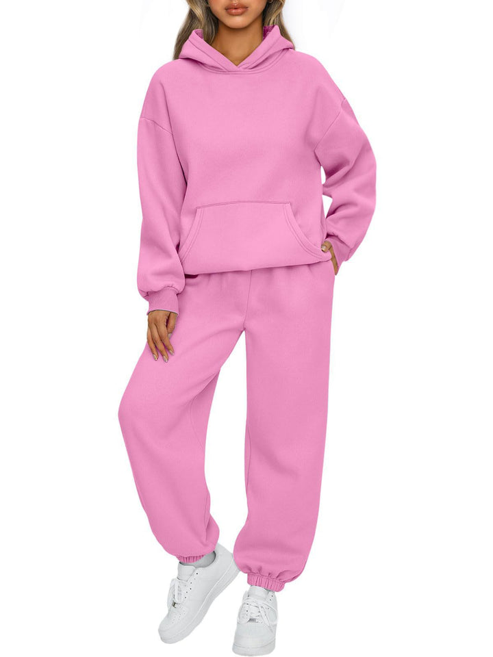 Women's cozy oversized hoodie and jogger lounge set made of cotton blend Mune Fashion
