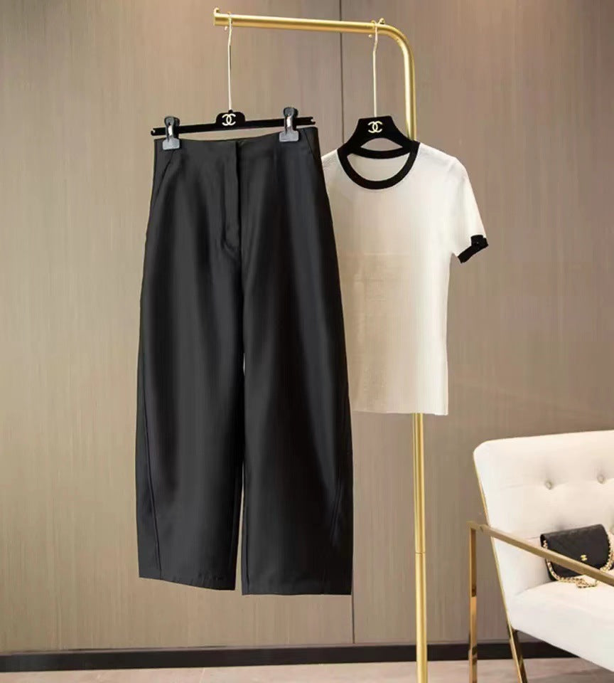 Women Elegant Wide Fabric Pants Mune Fashion