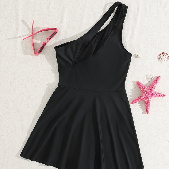 Women's One-Sided Swimsuit with Skirt-Like Cut Mune Fashion