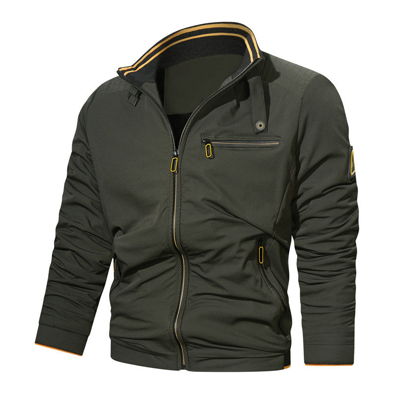 Men's transitional pilot-style jacket with high collar and zipper details Mune Fashion
