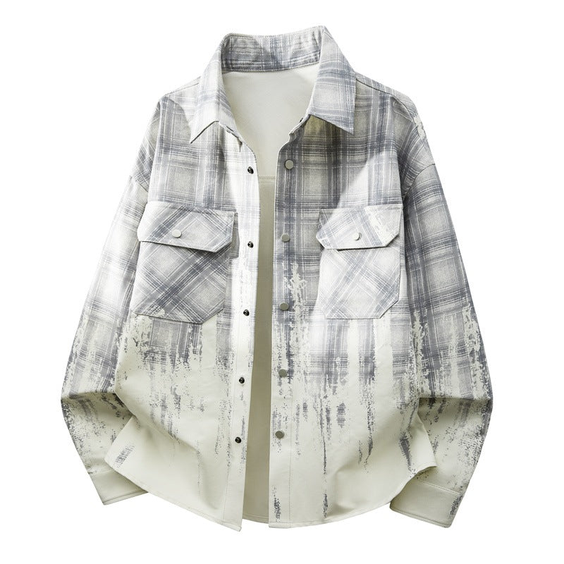 Men's Fashion Checkered Shirt Jacket Mune Fashion
