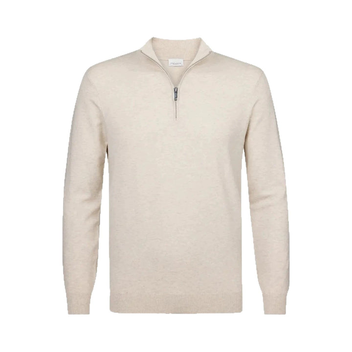 Men's fine Troyer with short zipper, ribbed hem and merino mix Mune Fashion