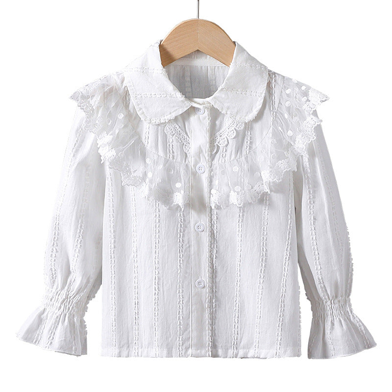 Girl's blouse with elegant ruffle decoration Mune Fashion