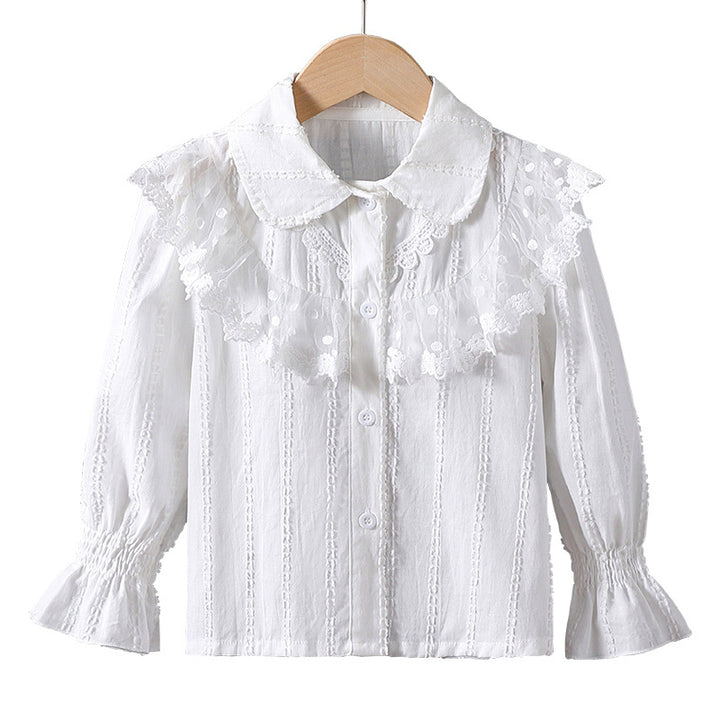 Girl's blouse with elegant ruffle decoration Mune Fashion