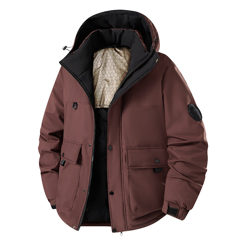 Men's Insulated Urban Parka with Stand-up Collar and Concealed Hood Mune Fashion