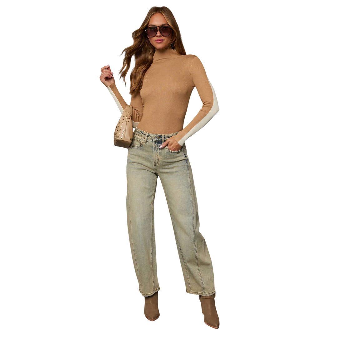 Ladies High-Waist Culotte Jeans with visible front seam Mune Fashion