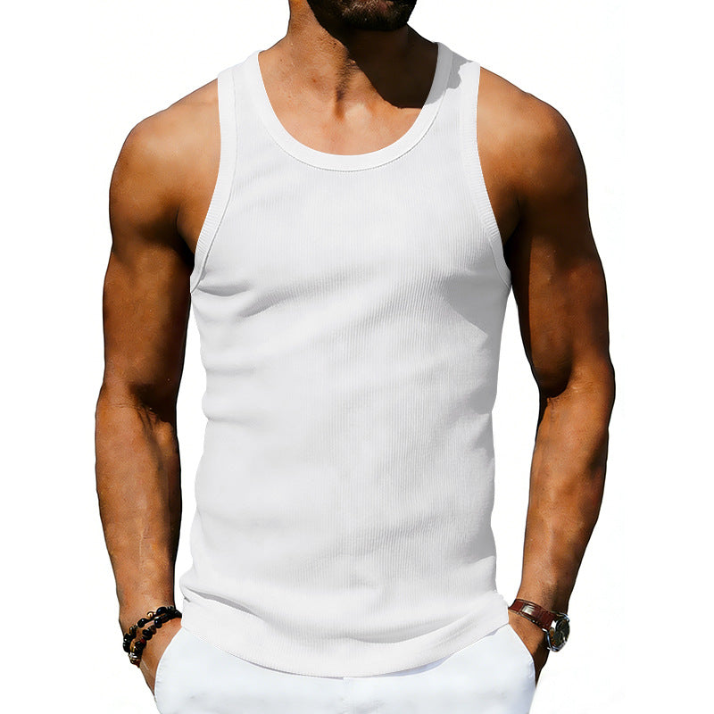 Men's ribbed casual tank top with wide straps and a fitted cut Mune Fashion