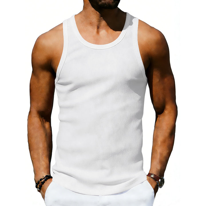 Men's ribbed casual tank top with wide straps and a fitted cut Mune Fashion