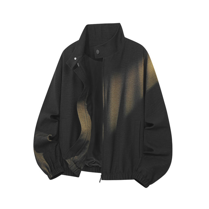 Men's Lightweight Transitional Jacket with Stand-Up Collar and Zipper Mune Fashion