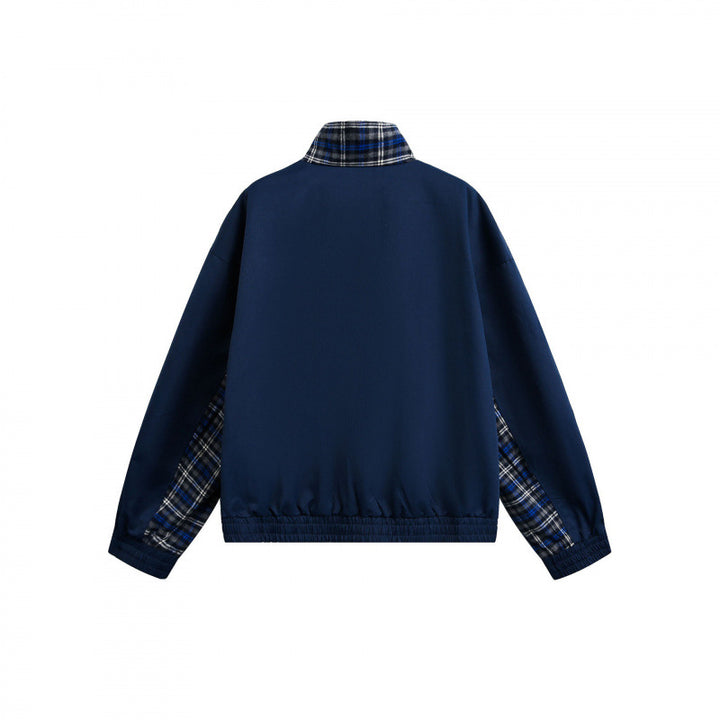 Men's lightly padded bomber jacket with check inserts and stand-up collar Mune Fashion