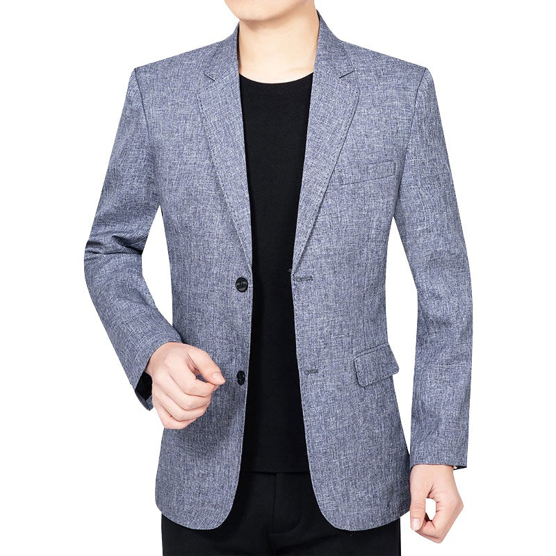 Men's Lightweight Blazer in Linen Look with Structured WMune Fashion Structure and Notch Lapel WMune Fashion