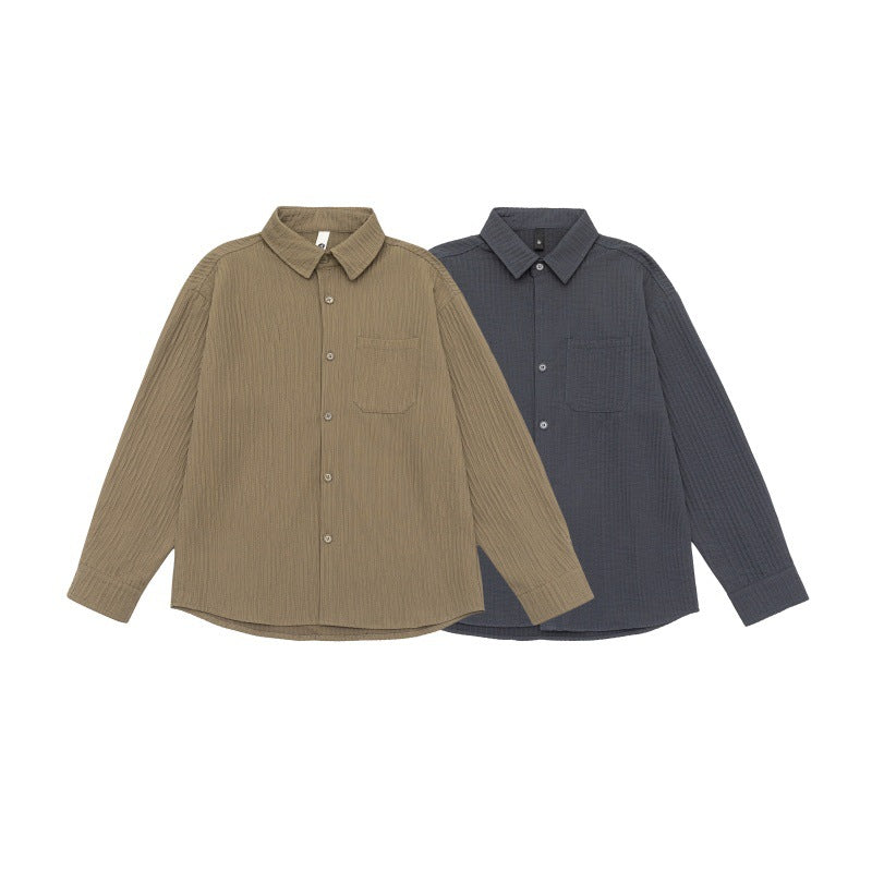 Unisex Textured Oversized Shirt Jacket with Waffle Structure and Chest Pocket Mune Fashion