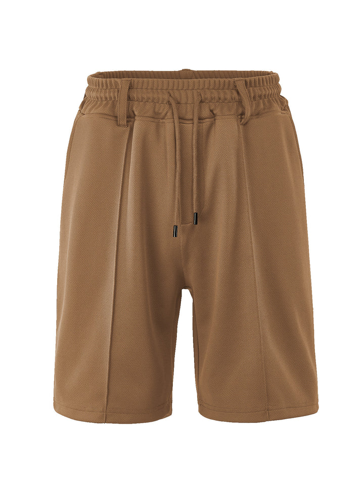 Men's knee-length sports shorts with mesh structure, elastic drawstring, and belt loops Mune Fashion