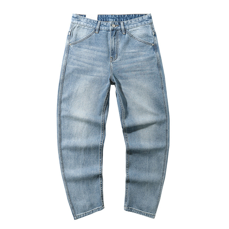 Women's wide tapered denim jeans with mid-rise waist Mune Fashion