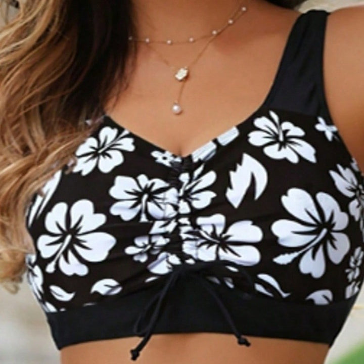 Women's swimsuit set with floral design and detachable skirt Mune Fashion