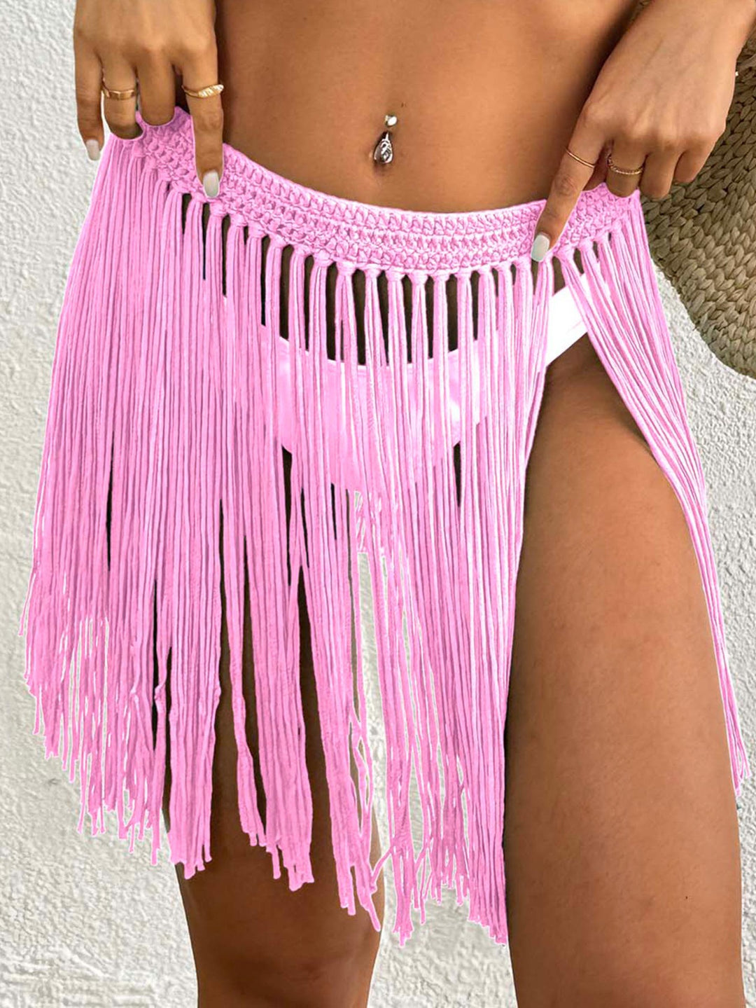 Women’s crochet beach skirt with fringed details Mune Fashion