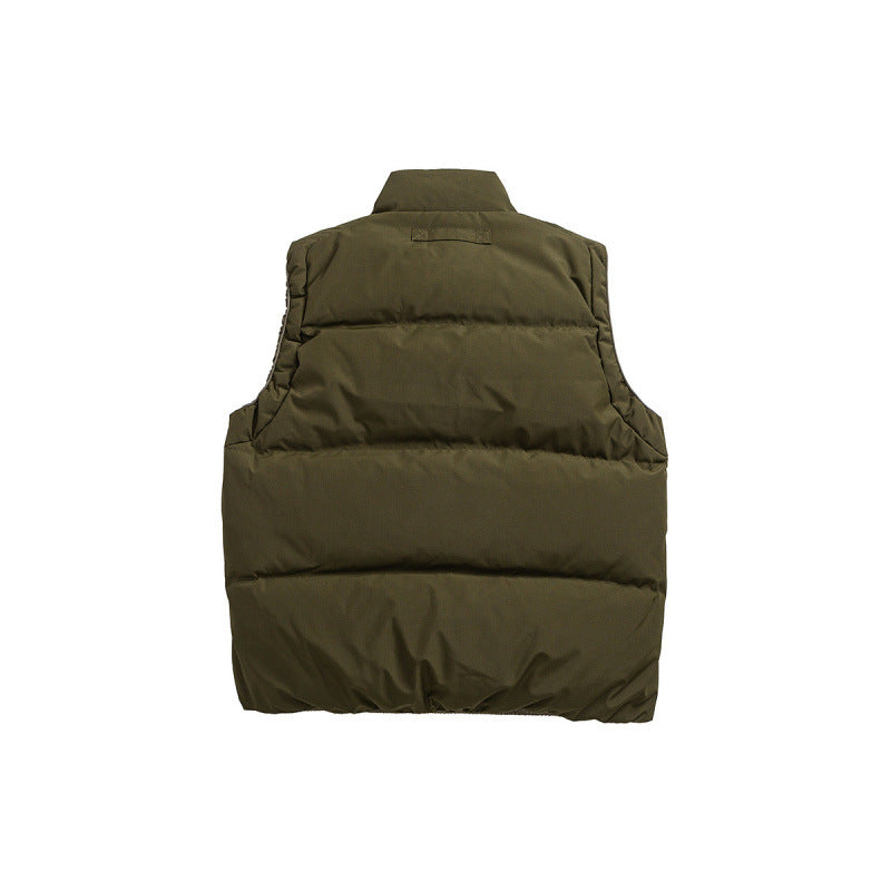 Unisex Padded Stand-Up Collar Vest with Two-Way Zipper and Drawstring Details Mune Fashion