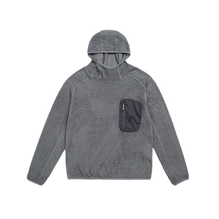 Unisex cozy hooded fleece pullover with chest zip pocket and elastic hem Mune Fashion