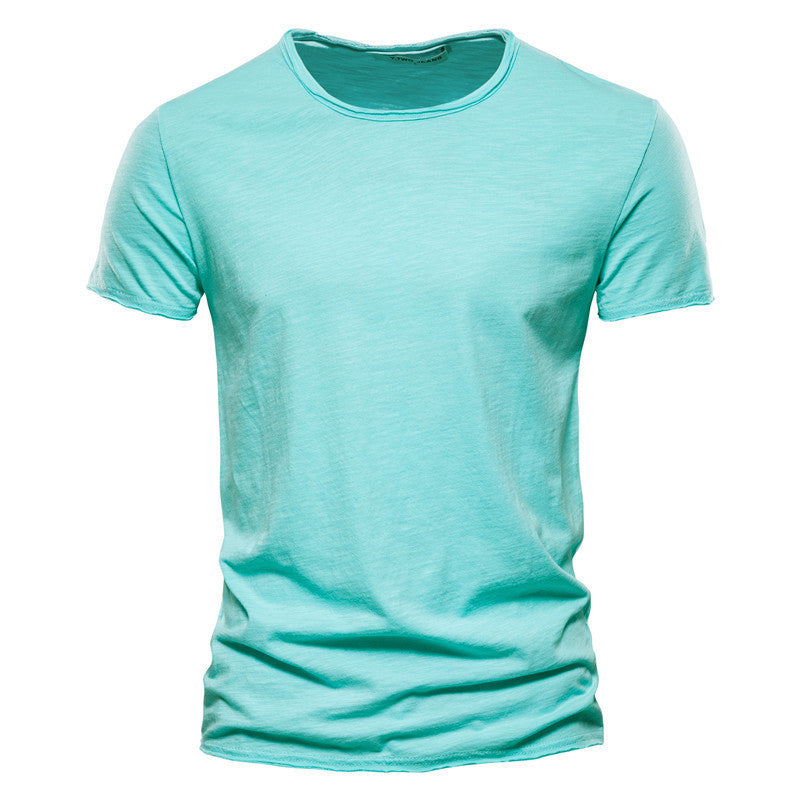 Men's lightweight cotton shirt with round neckline and slim fit Mune Fashion