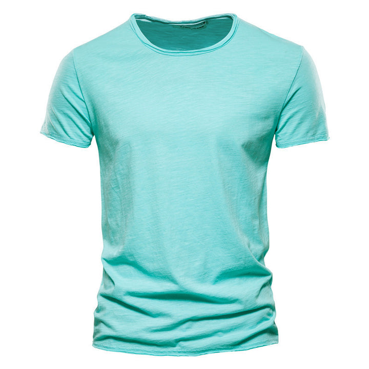 Men's lightweight cotton shirt with round neckline and slim fit Mune Fashion