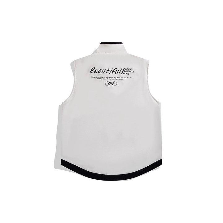 Men's Sleeveless Wind and Thermo Utility Vest with Silky Lining and Concealed Two-Way Zipper Mune Fashion