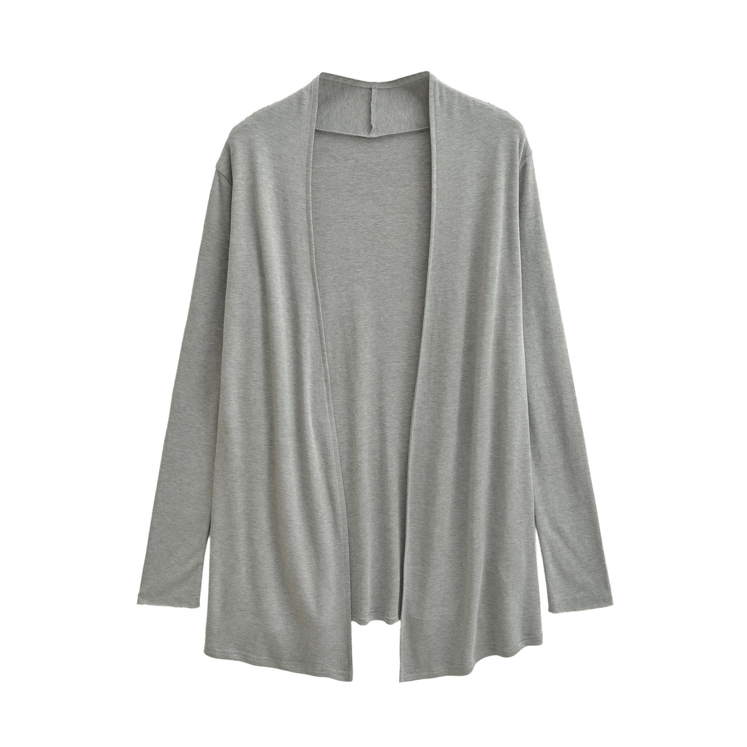 Women Open Flowing Jersey Cardigan with Waterfall Edge Mune Fashion