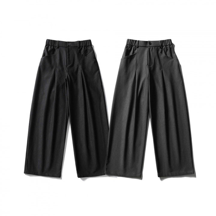 Women High-waisted Culotte Pants with elastic back, soft twill and decorative front pleats Mune Fashion