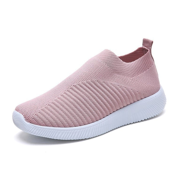 Women's knit slip-on leisure shoe with elastic shaft, lightweight cushioning, and slip-resistant outsole Mune Fashion