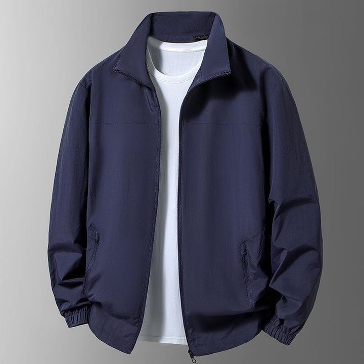 Men's Lightweight Transitional Jacket with High Collar and Practical Pockets Mune Fashion
