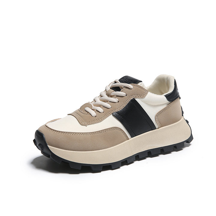Women's Platform Casual Sneaker with profiled rubber sole and suede overlays Mune Fashion