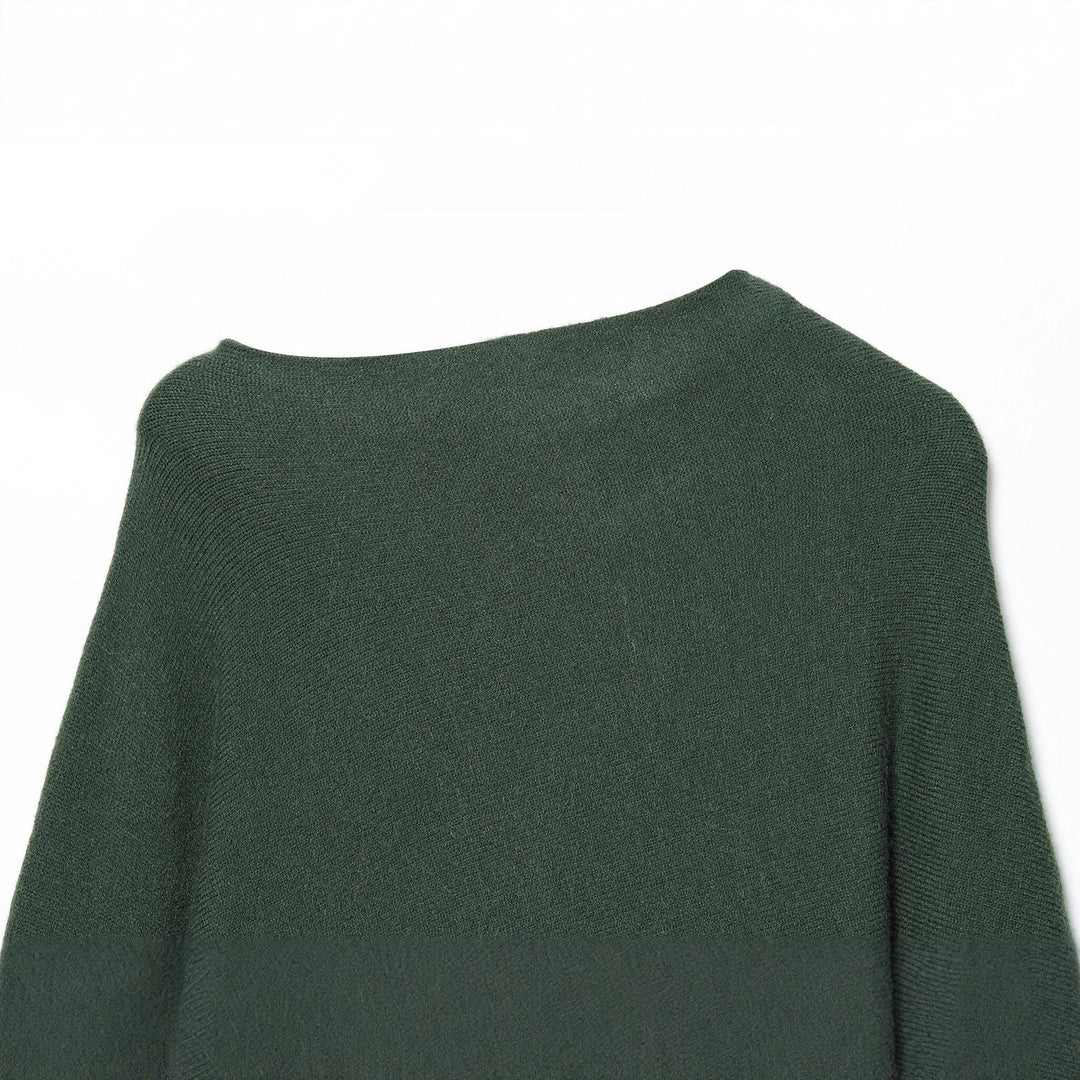 Women nan kastiger Cropped knit sweater with wide raglan sleeves, elongated sleeve cuffs and ribbed hem Mune Fashion