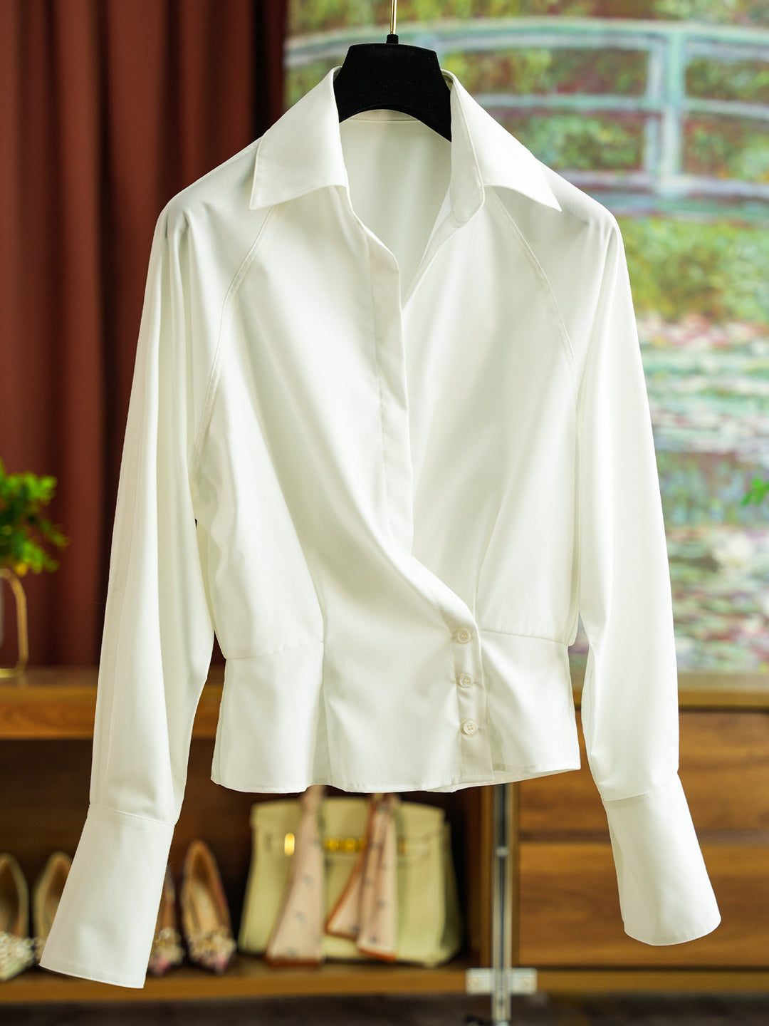 Women's Fashion Blouse with Light Draping Effect Mune Fashion