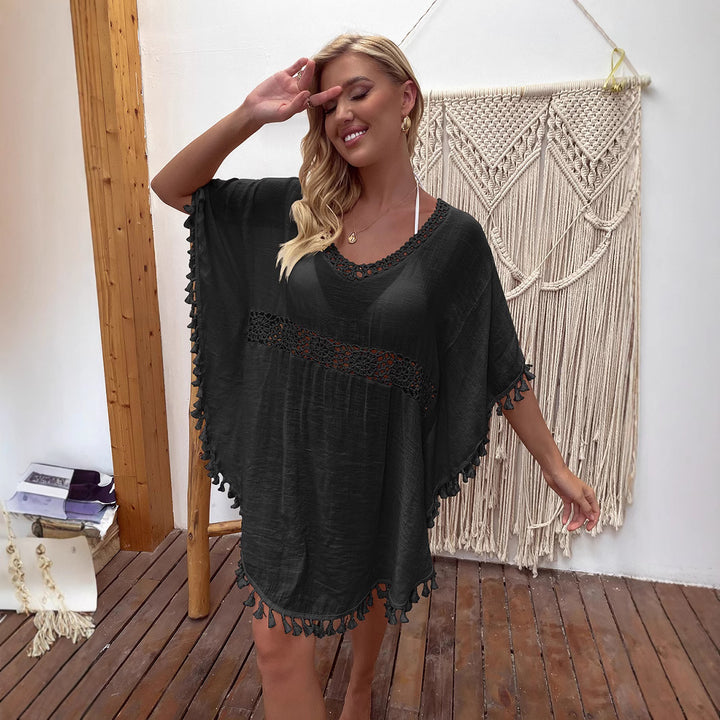 Women's Casual Beach Cover-Up with Crochet Accents Mune Fashion