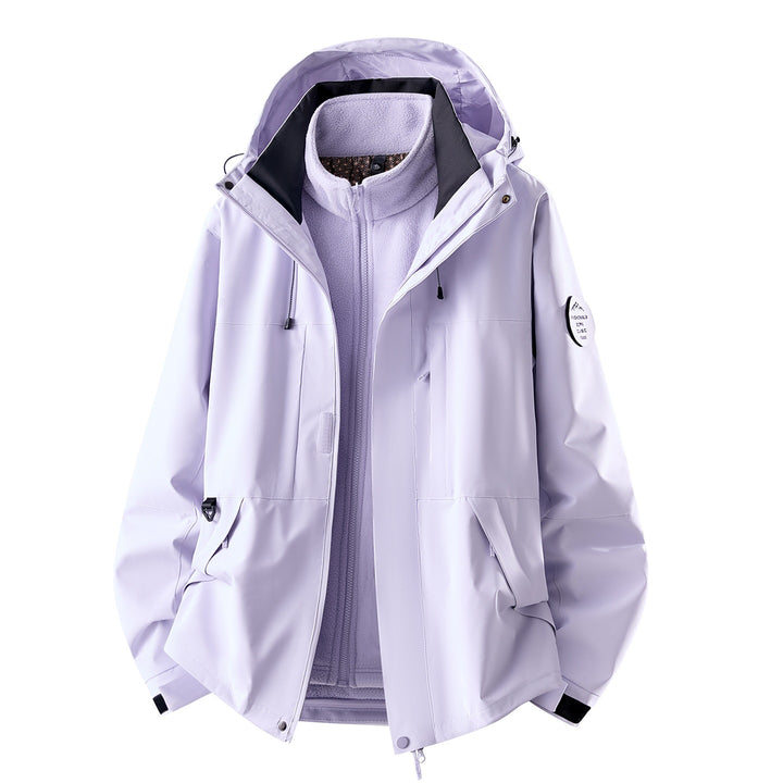 Women's three-piece waterproof outdoor jacket with removable fleece inner layer Mune Fashion