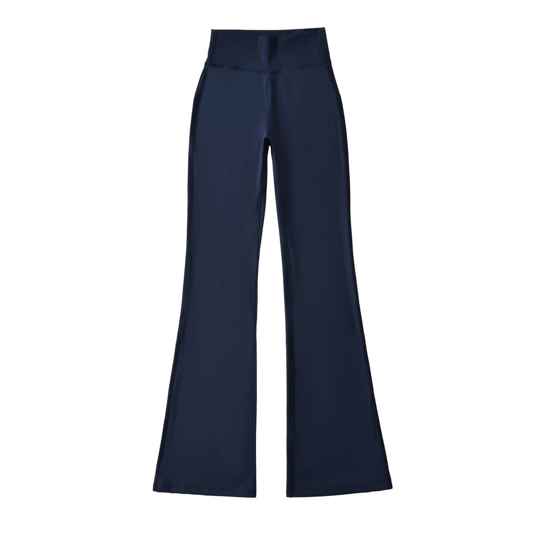 Ladies High-Waisted Flared Yoga Pants with Shaped Waist Mune Fashion