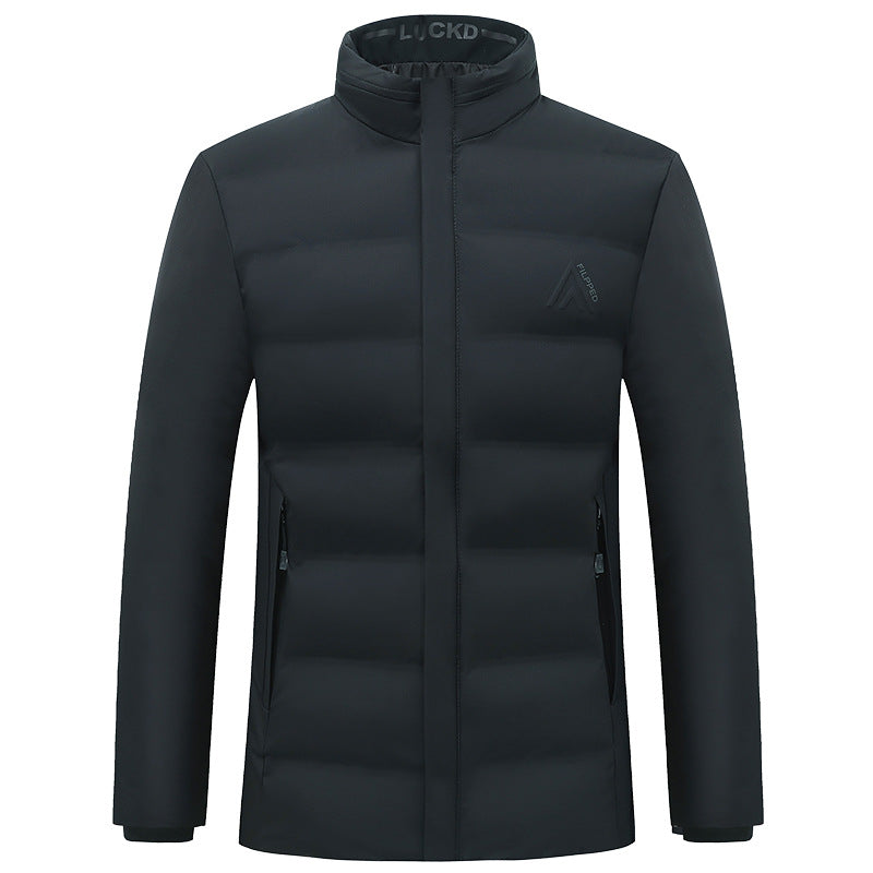 Men's quilted city jacket with stand-up collar, water-repellent surface, and concealed zipper Mune Fashion