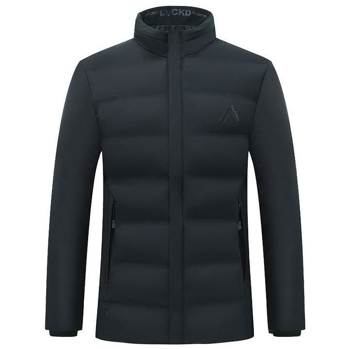 Men's quilted city jacket with stand-up collar, water-repellent surface, and concealed zipper Mune Fashion