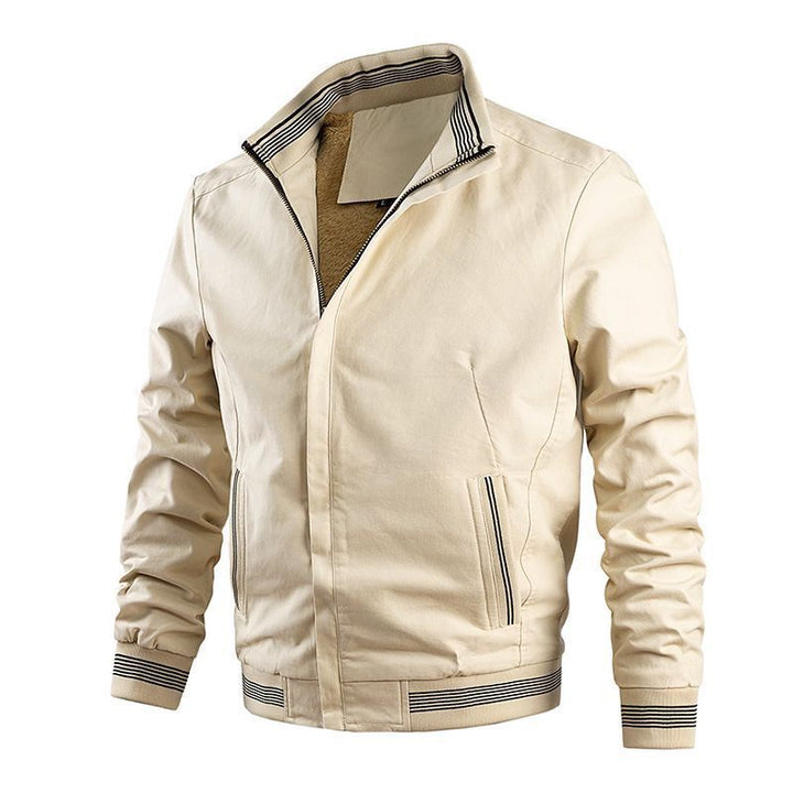 Men's leisure bomber jacket with thermal lining and ribbed contrast cuffs Mune Fashion